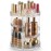 360 Rotating Makeup Organizer Diamond Design - Adjustable Shelf Height and Fully Rotatable - The Perfect Round Spinning Cosmetic Organizer for Bedroom Dresser or Vanity Countertop Storage (Clear)