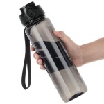 OLDLEY Water Bottle 32oz, Durable and Leakproof Water Bottles Motivational with Time Marker, Tritan, BPA Free, Wide Mouth, Gym, Travel, Home, School, Office, Clear Black (1 Bottle)
