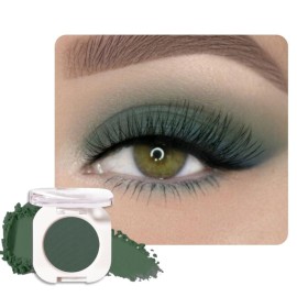 FeiCuiYun Single Matte Eye Shadow Palette Makeup, Forest Green Matte Eyeshadow for Older Women Halloween Birthday Party Wear, Monochrome Eye Shadow Makeup, Pigmented Waterproof Sombras Para Ojos, 16