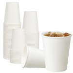 RACETOP 8 oz 100 Pack Disposable Paper Coffee Cups, Disposable Paper Cups, Hot Coffee Cups for Office, Party, Home