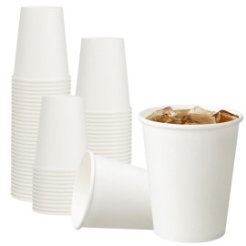 RACETOP 8 oz 100 Pack Disposable Paper Coffee Cups, Disposable Paper Cups, Hot Coffee Cups for Office, Party, Home