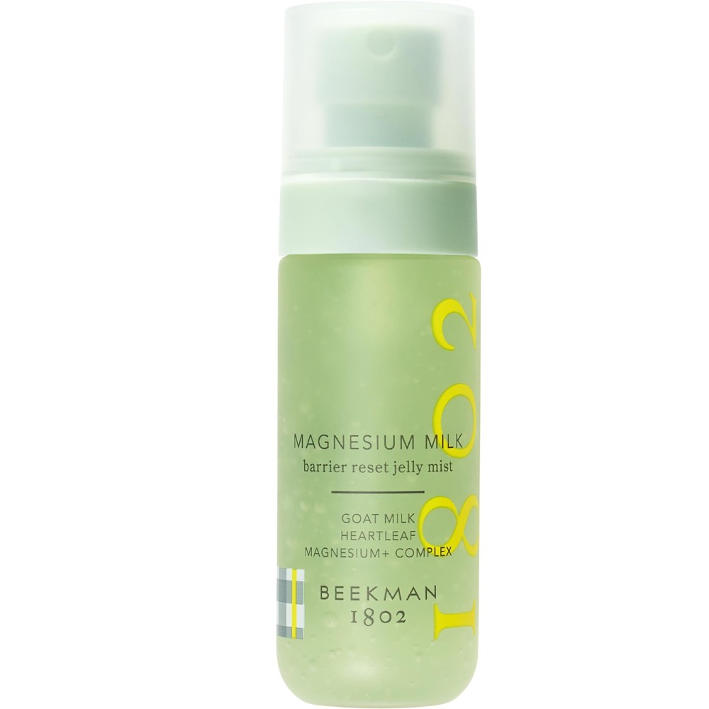 Beekman 1802 Magnesium Milk Barrier Reset Jelly Mist - Calms Skin Redness & Irritation, with Magnesium & Goat Milk, Fragrance Free, Cruelty Free, Safe for Sensitive Skin, 2.0 fl oz