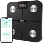 iHome Digital WiFi Smart Scale for Body Weight, Weight Scale, Including BMI, Body Fat, Muscle Mass, Batteries Included (Black Smart WiFi)