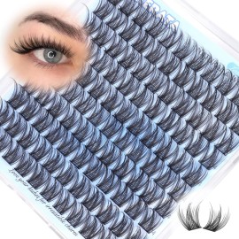 PHKERATA 14mm Natural Cluster Lashes Wispy Eyelash Clusters DIY Individual Lashes C Curvature Eyelash Extensions for Daily Wear with Soft Lash Band