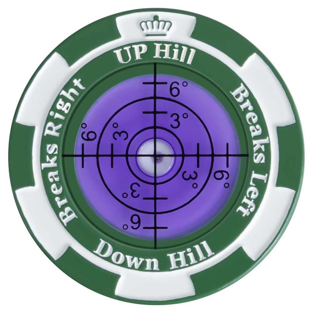 SlopeMaster ProGreen Reader - Golf Ball Marker with High Precision Green Reading Aid Golf Accessories for Men Women (Green&Purple)