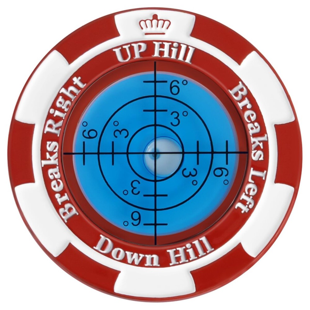 SlopeMaster ProGreen Reader - Golf Ball Marker with High Precision Green Reading Aid Golf Accessories for Men Women (Red&SkyBlue)