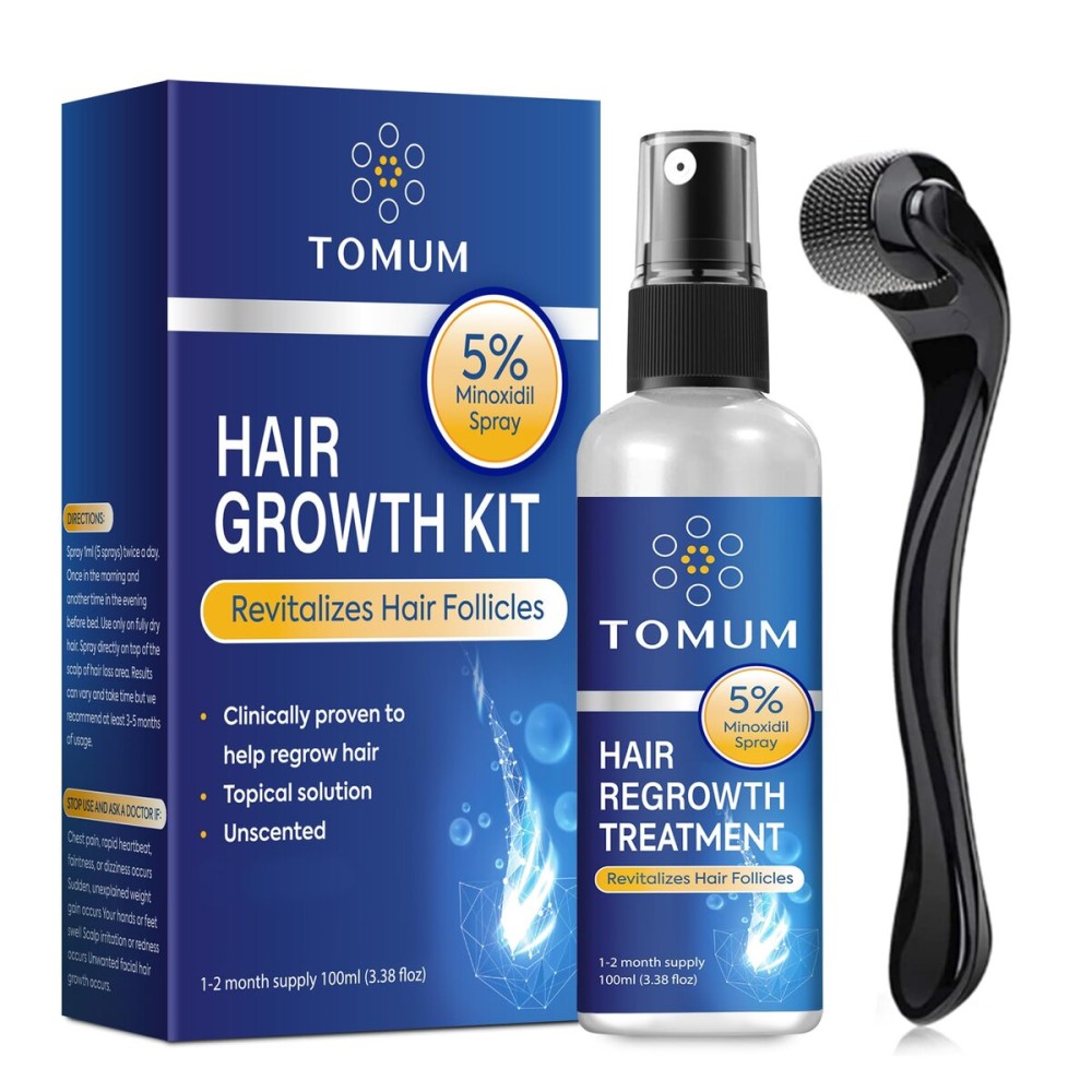5% Minoxidil Beard Growth Kit: Hair Regrowth treatment - Women and Men Hair Growth kit for Thicker, Fuller Beard & Hair - Stop Hair Loss & Thinning - Minoxidil Hair Growth Serum