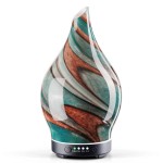 Porseme 150ml Essential Oil Diffuser Glass Color Changing Aroma Air Diffusers Aromatherapy Ultrasonic Cool Mist Humidifier 4 Running Hours Waterless Auto-Off for Sleeping Yoga Office Spa (Teal Green)