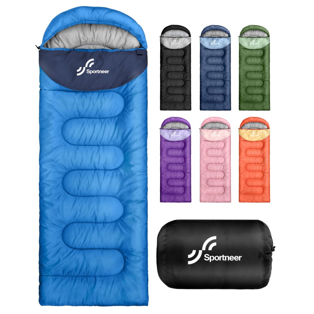 Sportneer Sleeping Bag for Adults & Kids, Cold Weather 3-4 Season Camping Sleeping Bags with 32-65 or 50-80 Temperature Options, Warm Lightweight Backpacking Bag for Camping, Hiking & Travel