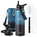 RAYMYLO 40oz Insulated Water Bottle, Triple Wall Vacuum Stainless Steel Water Bottles, Keeps Cold 48H, Reusable Metal water flask Jug for Gym, Sports, Camping, Hiking,Travel, Starry Sky-Indigo/Black