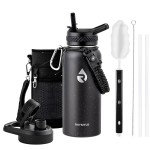 RAYMYLO 32oz Insulated Water Bottle, Triple Wall Vacuum Stainless Steel Water Bottles - Keeps Cold 48H, Reusable Metal water flask Jug for Gym, Sports, Camping, Hiking,Travel, Starry Sky-Black