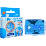 P6 Motion Sickness Bands for Kids Childrens Wristbands for Anti Nausea Sea Cruise Travel Car Sickness All-Natural Non Drowsy Relief (1 Pack, Blue)