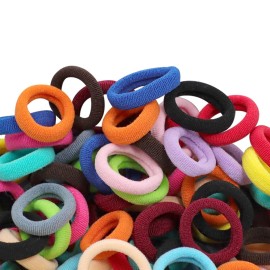 WillingTee Baby Hair Ties,300PCS Nylon Toddler Hair Ties for Girls, Kids Seamless Hair Bands, Girls Elastic Ponytail Holders,Multicolor