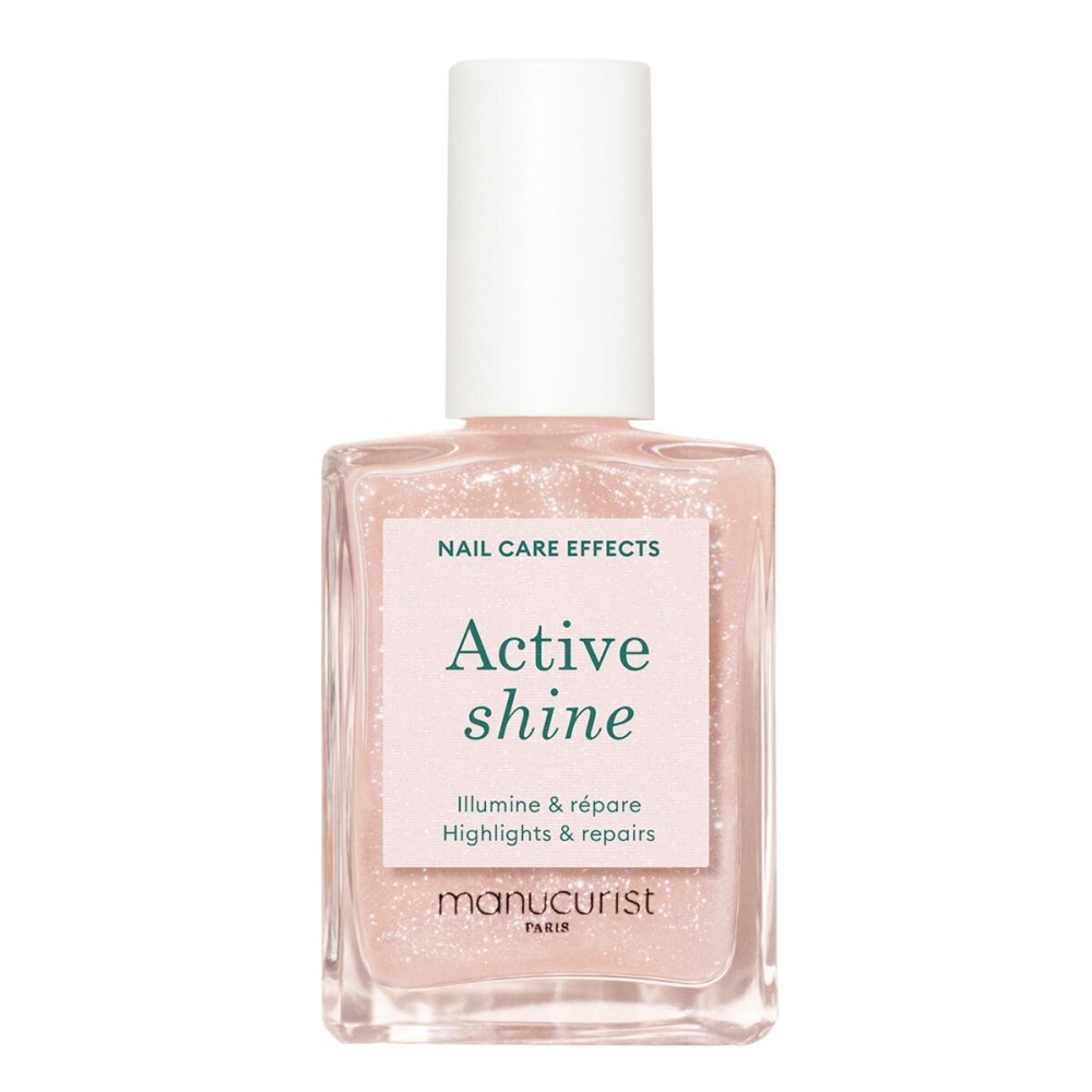 Manucurist Active Shine Illuminating & Care Nail Polish - Nail Concealer - No Lamp - Ultra-Shiny 2 in 1 Nude Gel Polish: Nail Strengthener and Growth, Highlighter & Care - Damaged Nails Repair