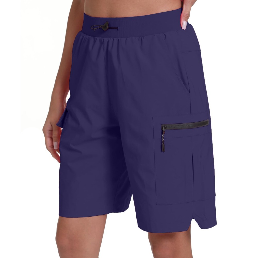 Rrosseyz Women\'s Hiking Cargo Shorts with Pockets Quick Dry Athletic Gym for Women Exercise Lounge(Twilight,XL)