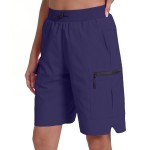 Rrosseyz Women\'s Hiking Cargo Shorts with Pockets Quick Dry Athletic Gym for Women Exercise Lounge(Twilight,XL)