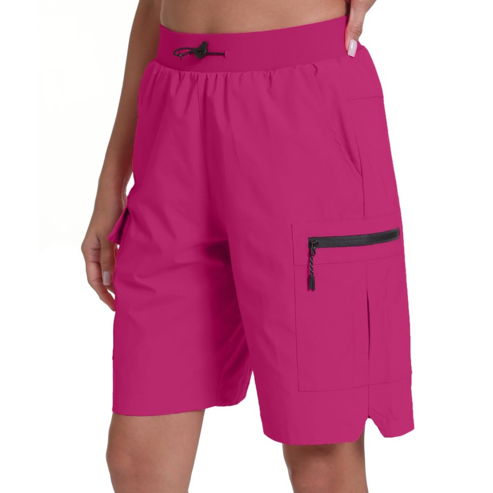 Rrosseyz Women\'s Hiking Cargo Shorts with Pockets Quick Dry Athletic Gym for Women Exercise Lounge(Tomato Red,M)