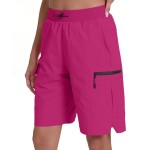 Rrosseyz Women\'s Hiking Cargo Shorts with Pockets Quick Dry Athletic Gym for Women Exercise Lounge(Tomato Red,M)