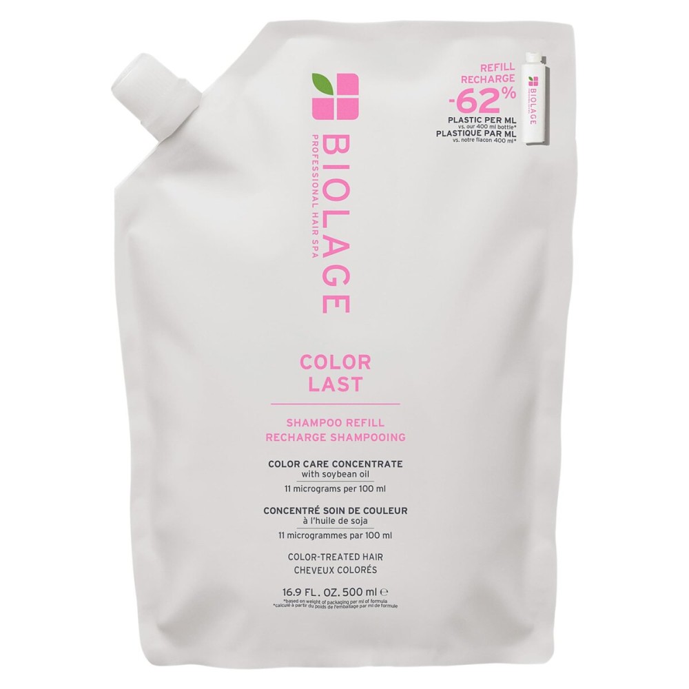 Biolage Color Last Shampoo Refill - For Color-Treated Hair, Nourishes, Strengthens, Hydrates and Adds Shine, Soybean Oil & Stearic Acid, Paraben & Mineral Oil-Free, Vegan, 16.9 Fl Oz