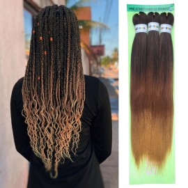 Brown Blonde Braiding Hair Pre Stretched 1B/30/27 Knotless Braids Hair Extension for Braiding