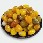 SigMntun Yellow Agate Healing Crystal Stone Set - 24 Pieces, 0.6 Natural & Polished Stones for Healing, Meditation, Reiki, Chakra, Crafting & Decoration