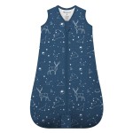 Mosebears Sleep Sack Baby Winter Wearable Blanket with 2-Way Zipper,2.5 TOG Cotton Sleep Sack Unisex(Navy Blue,0-6 Months)