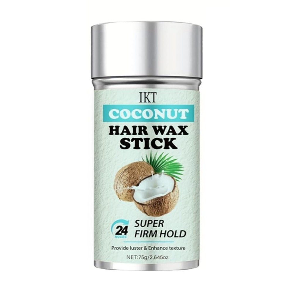 Shiyalan IKT Coconut Hair Wax Stick, Hair Wax Stick for Wigs, Strong Hold Non-greasy Styling Hair Pomade Stick
