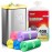 Colorful Clear Strong Tall Kitchen Trash Bags 18 Gallon 100 Counts,Fit 10,13,15,16,18 Gal Garbage Bags by Teivio, Bin Liners, Plastic Bags for home Office Bathroom,Multicolor