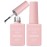 Makartt Gel Top Coat - 2PCS No Wipe Top Coat Gel Nail Polish, Long-Lasting Glossy Finish, Clear Nail Polish, Non-Yellowing, Pink Bottle, Soak Off with UV/LED Lamp, DIY Manicure Gift for Women
