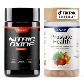 Snap Supplements Prostate Health & Nitric Oxide Supplement Bundle for Men, 90 Vegetarian Capsules Each