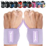 DMoose Fitness Wrist Wraps for Weightlifting 18 - Heavy Duty Gym Wrap with Hand Thumb Loop for Support & Pain Relief, USPA Approved Weight Lifting Wrist Straps for Men & Women (Lilac Purple)
