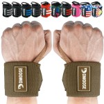 DMoose Fitness Wrist Wraps for Weightlifting 18 - Heavy Duty Gym Wrap with Hand Thumb Loop for Support & Pain Relief, USPA Approved Weight Lifting Wrist Straps for Men & Women (Cocoa Brown)