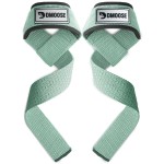 DMoose Fitness Lifting Straps 24 (Pair) - 5mm Padded Wrist Straps for Weightlifting & Powerlifting - Cotton Lifting Strap with Silicone Grip for Men & Women - Deadlift Strap for Gym (Cyan Silicone)