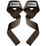 DMoose Fitness Lifting Straps 24 (Pair) - 5mm Padded Wrist Straps for Weightlifting & Powerlifting - Cotton Lifting Strap with Silicone Grip for Men & Women - Deadlift Strap for Gym (Cocoa Silicone)
