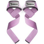 DMoose Fitness Lifting Straps 24 (Pair) - 5mm Padded Wrist Straps for Weightlifting & Powerlifting - Cotton Lifting Strap with Silicone Grip for Men - Deadlift Strap for Gym (Lilac Purple Silicone)