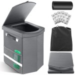 2025 Upgraded 16.5\'\' XL Portable Toilet for Adults,Tall Camping Toilet with Lid and Convenient Carry Bag, Portable Potty for Camping, Hiking, Car Travel,Truck, RV, Boating, Road Trips, Beach (Gray)