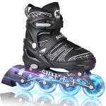 SULIFEEL Inline Skates with Blades for Kids Boys Youth Ages 6-12 8-12 5-8 with Light up Wheels 4 Sizes Adjustable Roller Skates for Beginners Indoor Outdoor Sports
