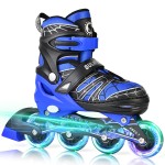 SULIFEEL Inline Skates with Blades for Kids Boys Youth Ages 6-12 8-12 5-8 with Light up Wheels 4 Sizes Adjustable Roller Skates for Beginners Indoor Outdoor Sports