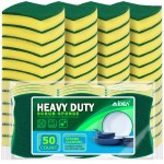AIDEA Sponges Kitchen, 50 Pack Heavy Duty Dish Sponge, Cleaning Dish Scrubber Sponge for Home and Kitchen, Stink-Free Cleaning Supplies for Pots, Pans