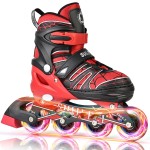 SULIFEEL Inline Skates with Blades for Kids Boys Youth Ages 6-12 8-12 5-8 with Light up Wheels 4 Sizes Adjustable Roller Skates for Beginners Indoor Outdoor Sports