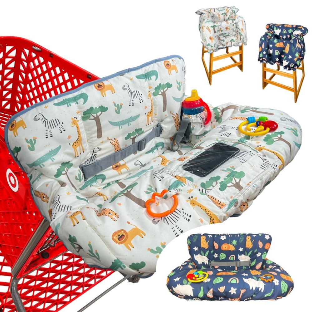 Shopping Cart Cover for Baby Grocery Cart Cover for Baby boy and Baby Girl, High Chair Cover for Baby and Toddler, Baby Registry Gift - Waterproof - Extra Large - Double Sided (Beige)