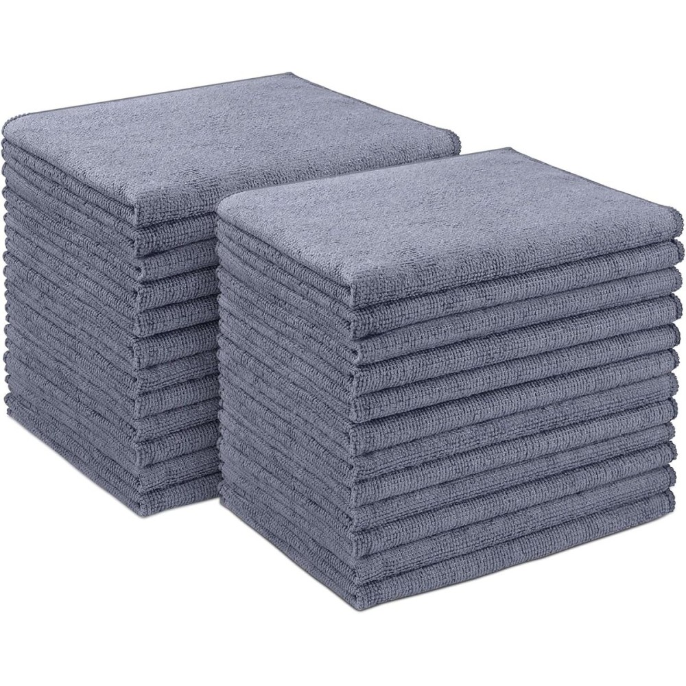 AIDEA Microfiber Cleaning Cloth-24PK, Soft Microfiber Towels for Cars, Absorbent Cleaning Rags, Lint-Free Streak-Free Wash Cloths for House, Kitchen, Window(12inx16in)