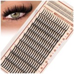 Focipeysa Spike Clusters Eyelashes with Bottom Lashes 11-21mm Clusters Lash Extensions Manga Premade Fan Eyelashes Extensions Wispy Eyelashes Extension Cluster Get Salon Effect