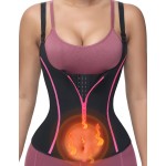 YADIFEN Waist Trainer Vest for Women,Zipper Corset Body Shaper for Tummy Control Neoprene Cincher Tank Top with Straps (Black-Pink, XS)