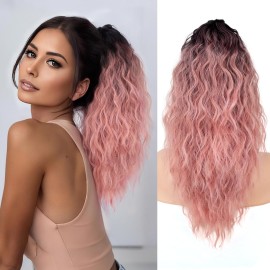 ORSUNCER Ponytail Extension Claw Clip 18 Curly Pony Tail Clip in Hair Extensions Fluffy Natural Looking Synthetic Hairpieces for Women