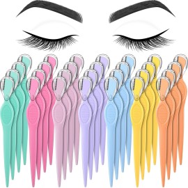 Mudder 28 Pcs Eyebrow Razor Knife Shaver Trimmer Shaver Multipurpose Exfoliating Tool Facial Hair Removal for Women Valentine Gift Giving(Macaron)