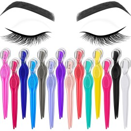 Mudder 28 Pcs Eyebrow Razor Knife Shaver Trimmer Shaver Multipurpose Exfoliating Tool Facial Hair Removal for Women Valentine Gift Giving (Color Mixing)