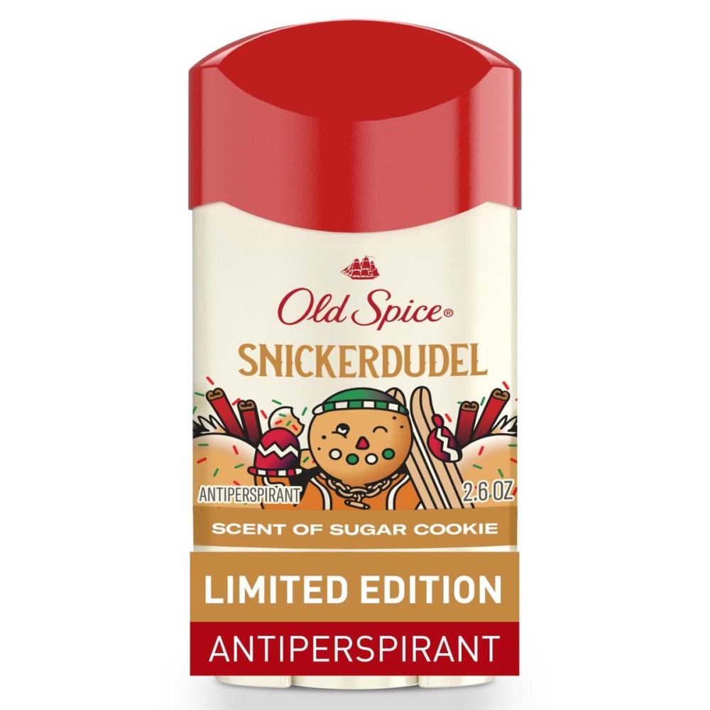 Old Spice Antiperspirant & Deodorant for Men, Holidudes Limited Edition, 24/7 Sweat Protection, Stocking Stuffer, Snickerdudel Sugar Cookie Scent, 2.6 oz