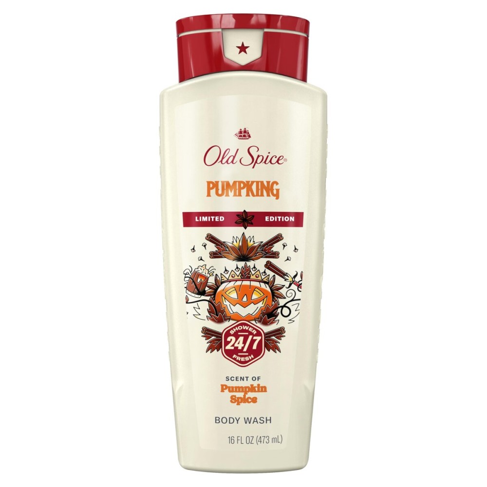 Old Spice Body Wash for Men, Holidudes Holiday Edition, 24/7 Holiday Freshness, Lasting Scent and Rich Lather, Stocking Stuffer, PumpKing Pumpkin Spice Scent, 16 oz