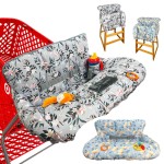 Shopping Cart Cover for Baby, Waterproof Restaurant High Chair Cover - Double Sided Grocery Cart Cover for Baby Boy and Girl -Extra Large - Perfect Baby Registry Gift (Silver)